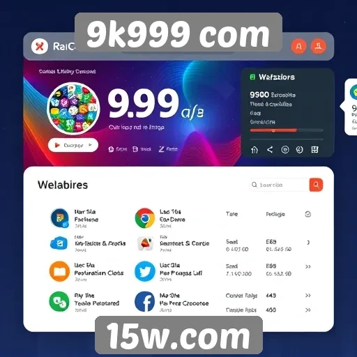 Navegação e interface do 9k999 com